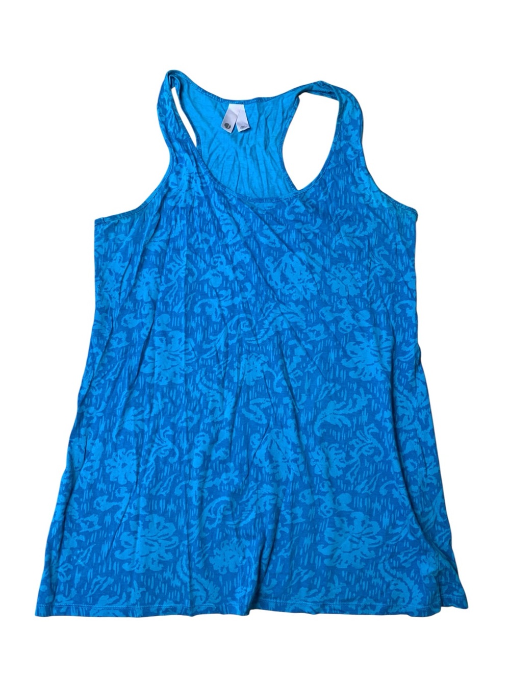 Joe Fresh Blue Floral Print Racerback Tank Top Casual Summer Top Medium 12